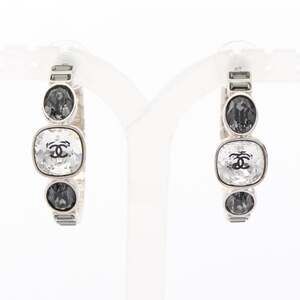 Chanel Cc Logo Hoop Earrings Sterling #247184C14B